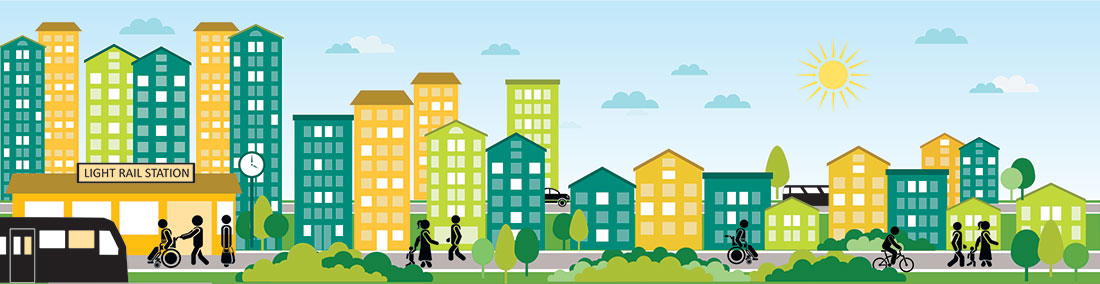 Transit-oriented development representation
