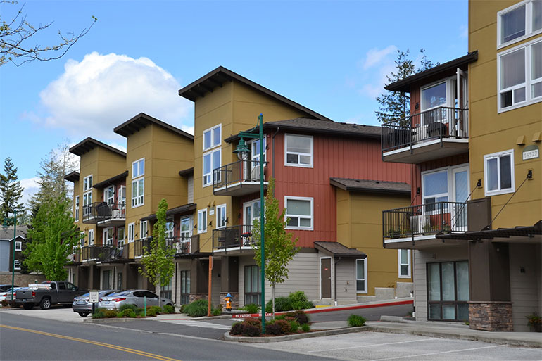 Example of ½ mile from station area with 3-6 story buildings