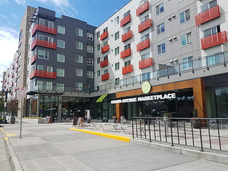Example of ¼ mile from station area with 5-10 story buildings
